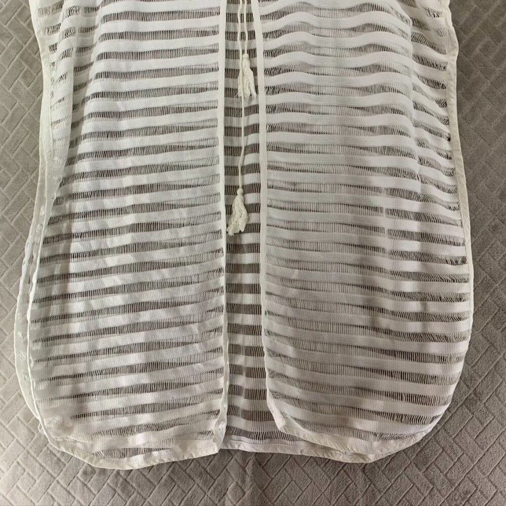 Manhattan Blues Swim Cover Up Womens Free Size White Sheer Crochet Boho Festival - Picture 3 of 13